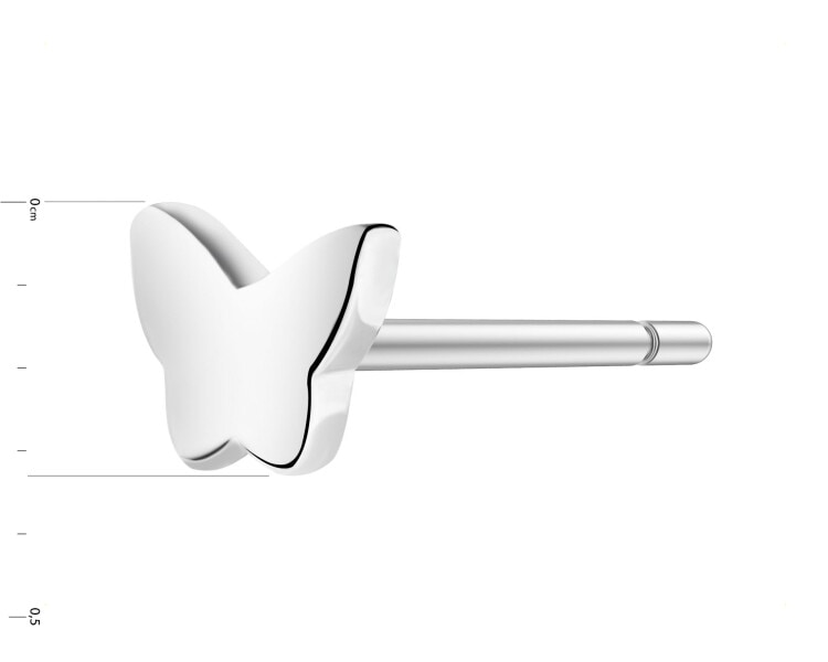 Rhodium Plated Silver Earring