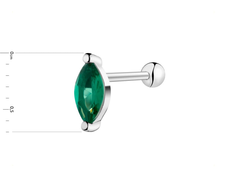 Rhodium Plated Silver Piercing with Cubic Zirconia