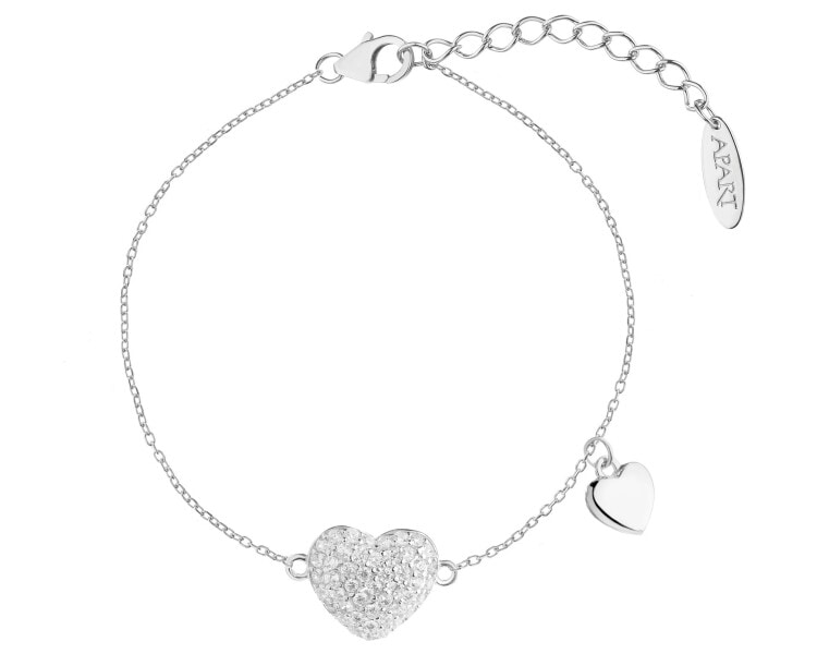 Rhodium Plated Silver Bracelet with Cubic Zirconia