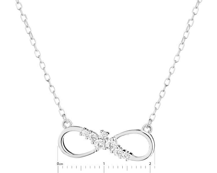 Rhodium Plated Silver Necklace with Cubic Zirconia