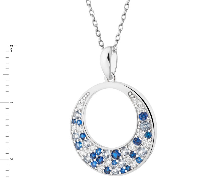 Rhodium Plated Silver Pendant with Cubic Zirconia
