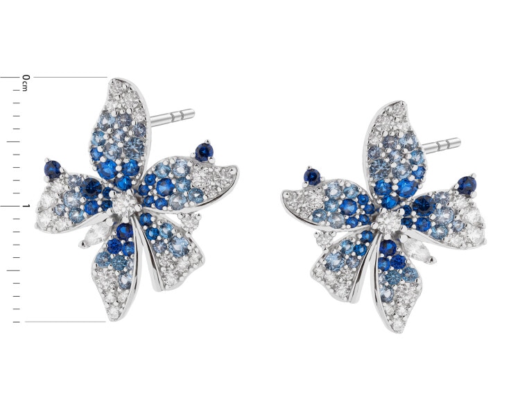 Rhodium Plated Silver Earrings with Cubic Zirconia