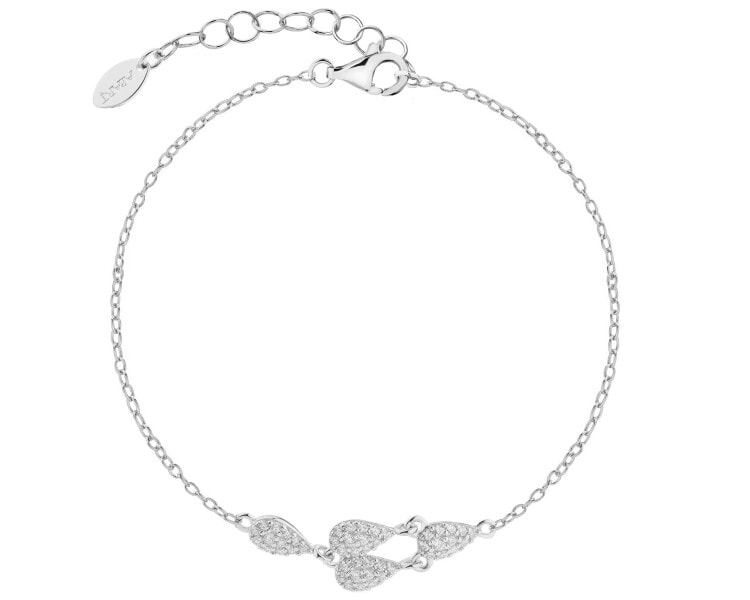 Rhodium Plated Silver Bracelet with Cubic Zirconia