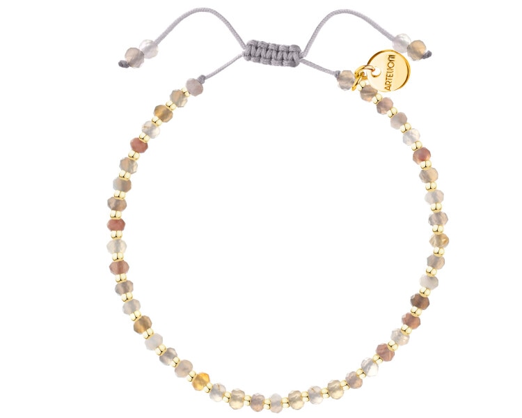 Gold-Plated Brass Bracelet with Agate