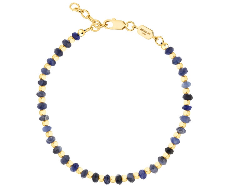 Gold-Plated Brass Bracelet with Sodalite