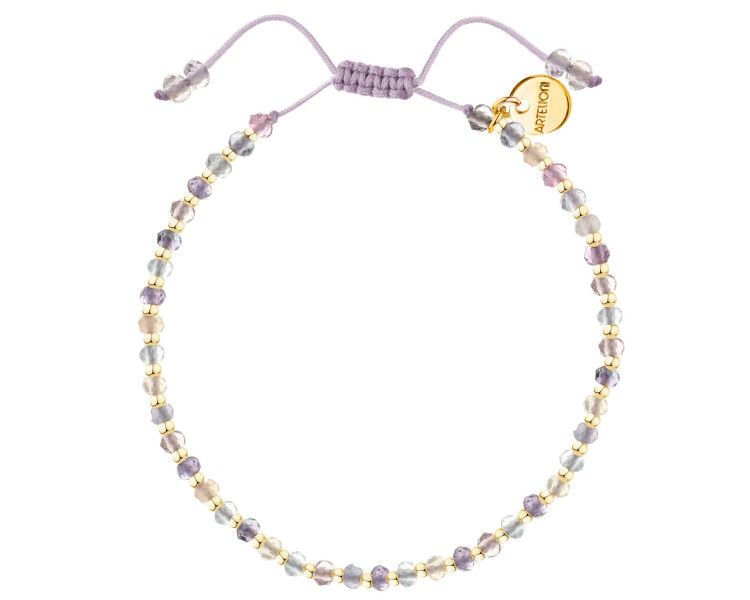 Gold-Plated Brass Bracelet with Fluorite