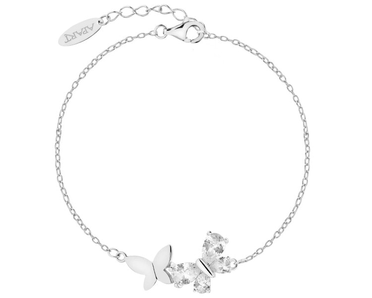 Rhodium Plated Silver Bracelet with Cubic Zirconia