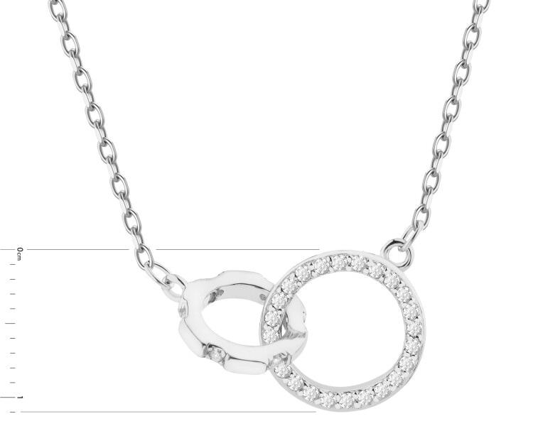 Rhodium Plated Silver Necklace with Cubic Zirconia
