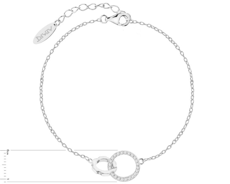 Rhodium Plated Silver Bracelet with Cubic Zirconia