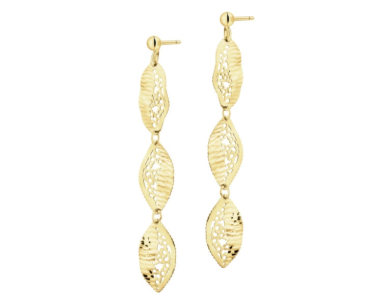 Gold Earrings - Leaf