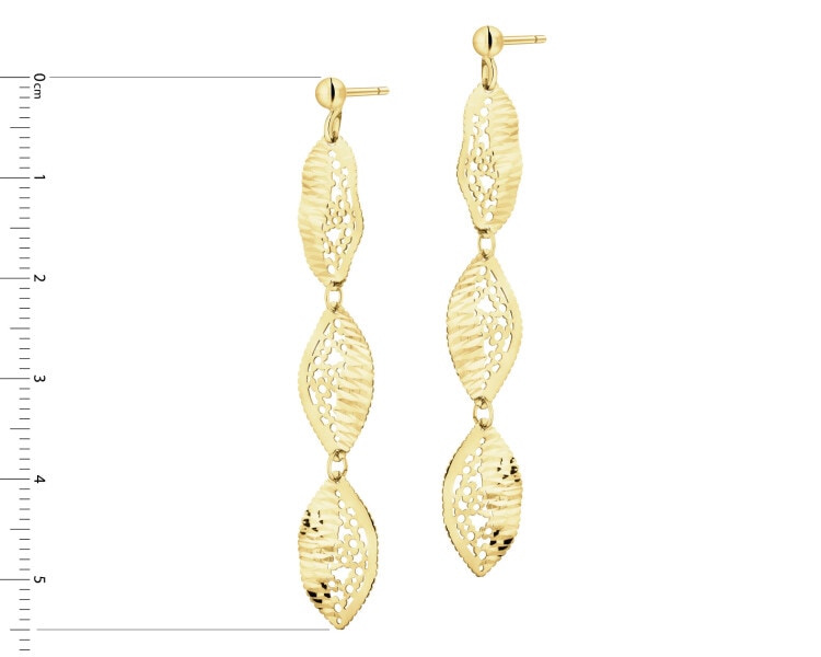 Gold Earrings - Leaf