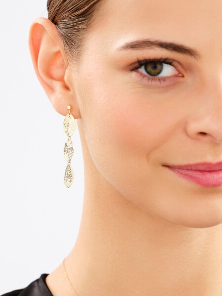 Gold Earrings - Leaf