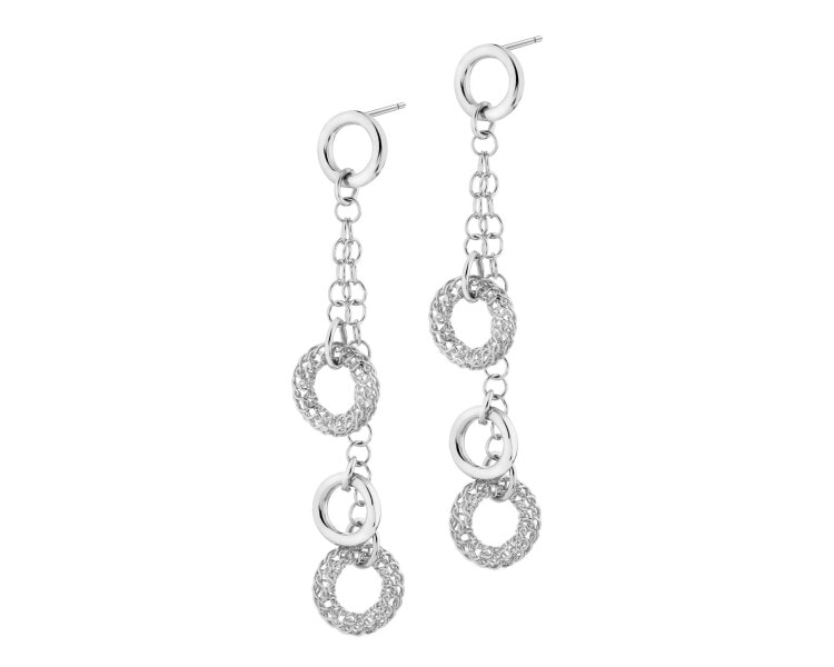 Rhodium Plated Silver Dangling Earring 