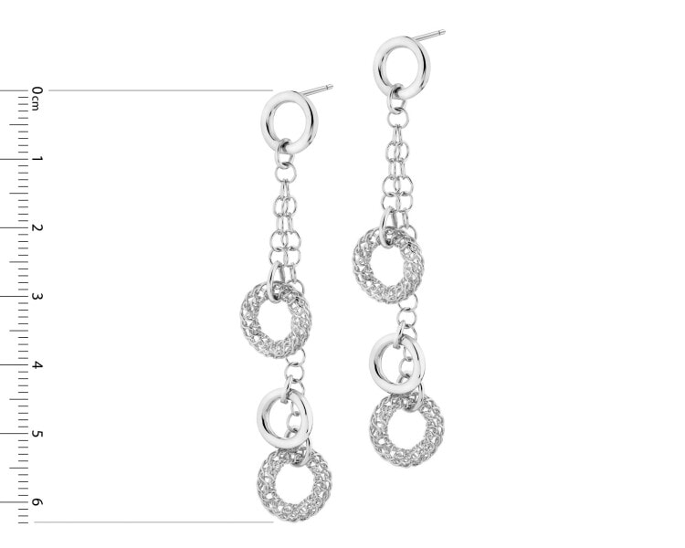 Rhodium Plated Silver Dangling Earring