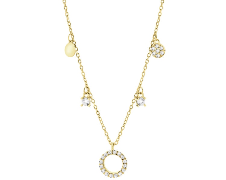 Gold-Plated Silver Necklace with Cubic Zirconia