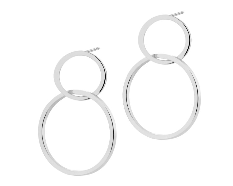 Rhodium Plated Silver Dangling Earring 