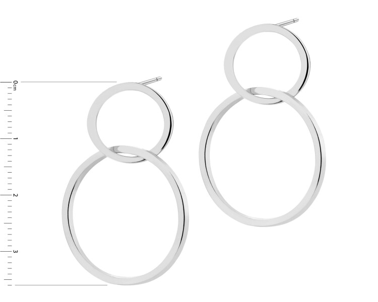 Rhodium Plated Silver Dangling Earring