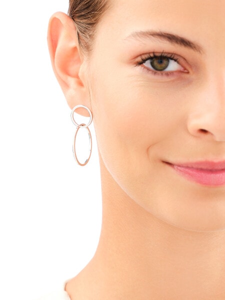 Rhodium Plated Silver Dangling Earring 