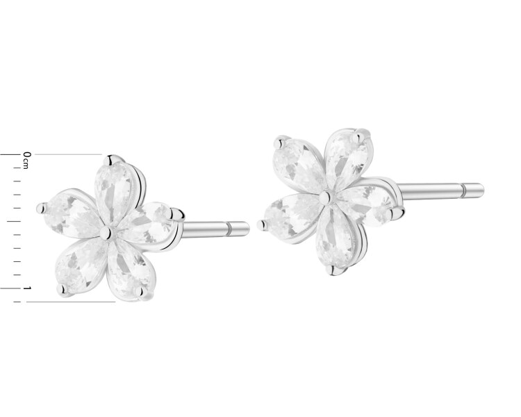 Rhodium Plated Silver Earrings with Cubic Zirconia