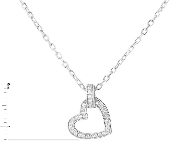 Rhodium Plated Silver Necklace with Cubic Zirconia