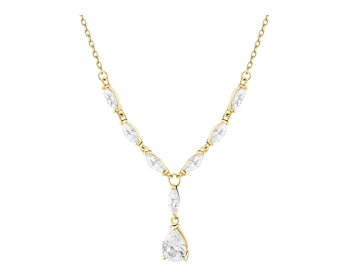 9 K Yellow Gold Necklace with Cubic Zirconia