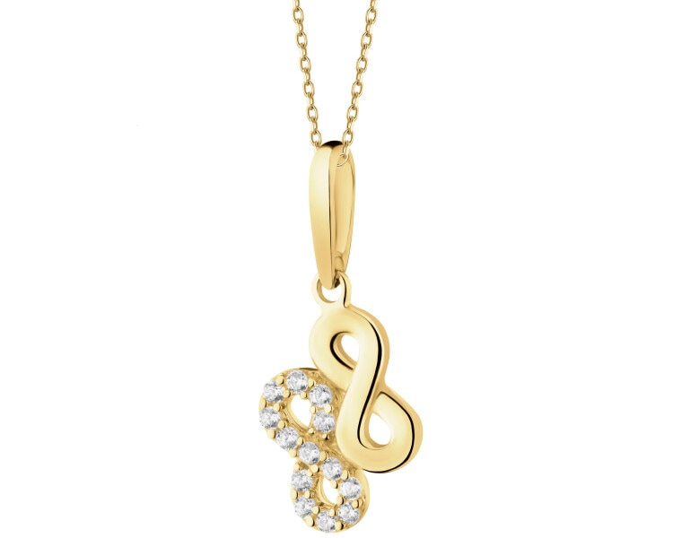 9 K Yellow Gold Pendant with Cubic Zirconia