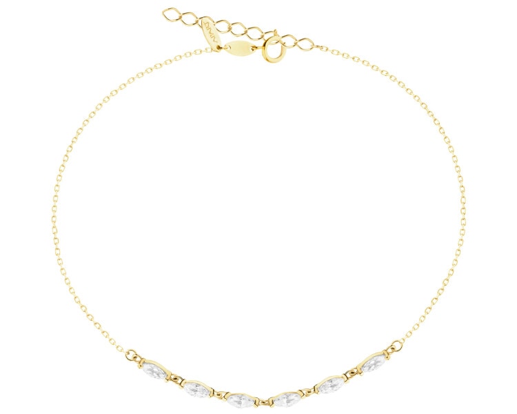 9 K Yellow Gold Bracelet with Cubic Zirconia