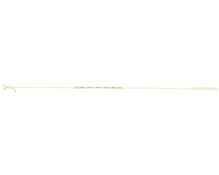 9 K Yellow Gold Bracelet with Cubic Zirconia