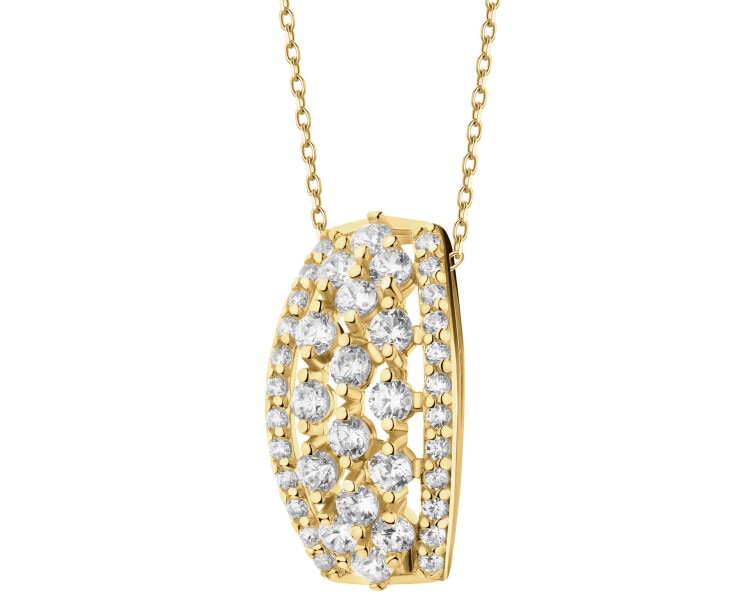 Gold pendant with zircons