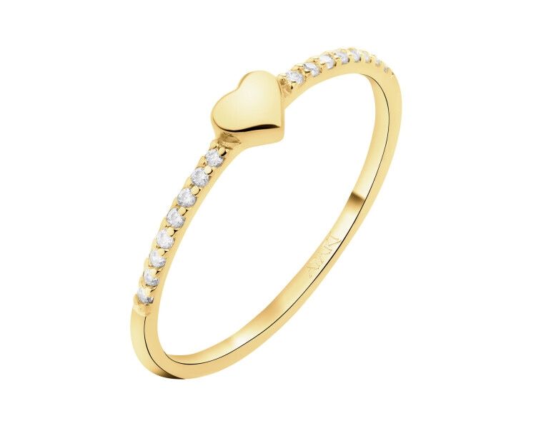 8 K Yellow Gold Ring with Cubic Zirconia