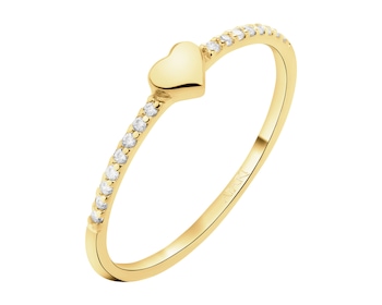 8 K Yellow Gold Ring with Cubic Zirconia