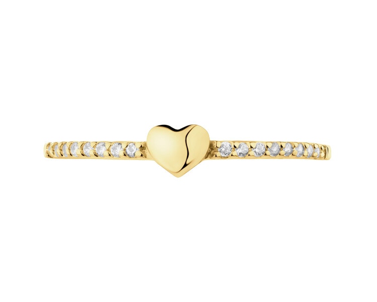 8 K Yellow Gold Ring with Cubic Zirconia