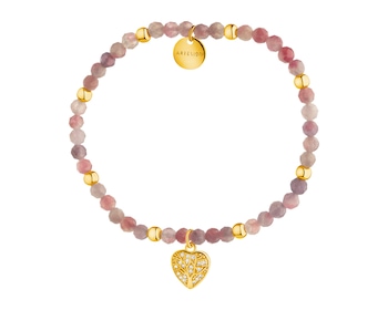 Gold-Plated Brass Bracelet with Tourmaline