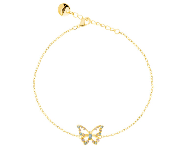 Gold-Plated Brass Bracelet with Cubic Zirconia