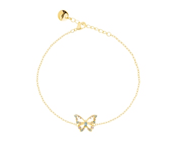 Gold-Plated Brass Bracelet with Cubic Zirconia