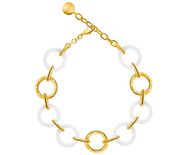 Gold-Plated Brass Bracelet with Cubic Zirconia