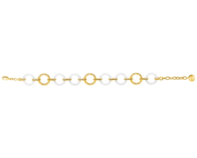 Gold-Plated Brass Bracelet with Cubic Zirconia