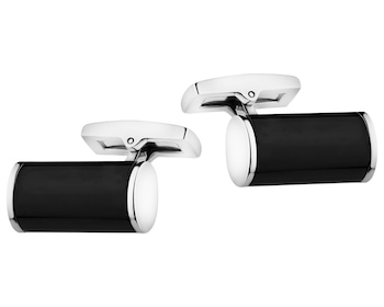 Stainless Steel Cufflink with Onyx