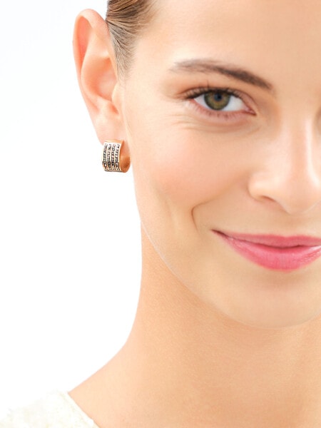 Stainless Steel Hoop Earring with Marcasite