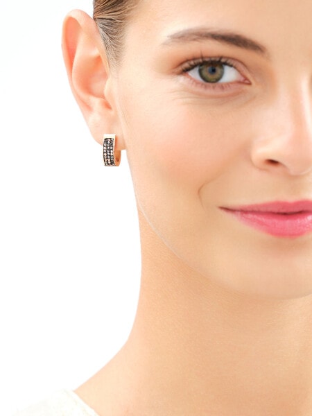 Stainless Steel Hoop Earring with Marcasite