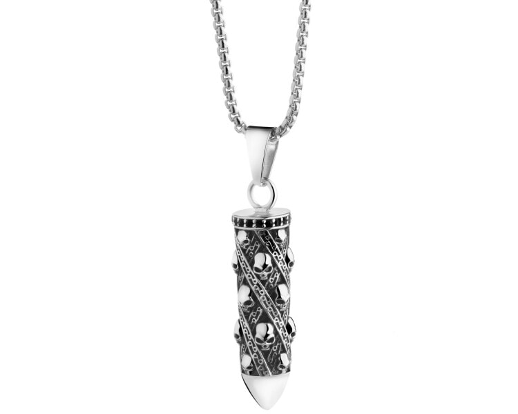 Stainless Steel Necklace with Cubic Zirconia