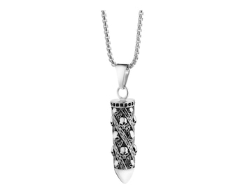 Stainless Steel Necklace with Cubic Zirconia