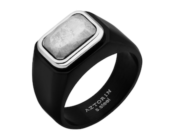 Stainless Steel, Titanium Signet Ring 