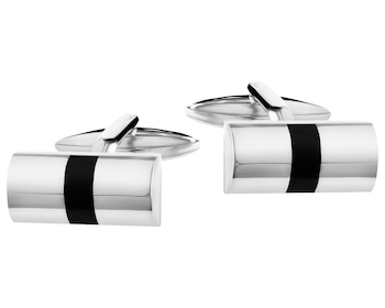 Stainless Steel Cufflink with Onyx