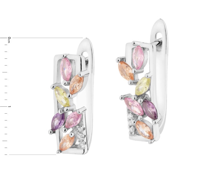 Rhodium Plated Silver Earrings with Cubic Zirconia