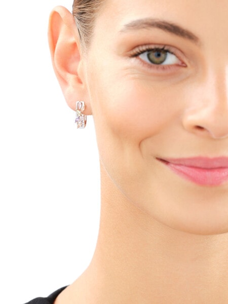 Rhodium Plated Silver Earrings with Cubic Zirconia