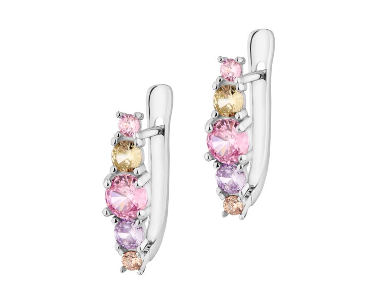 Rhodium Plated Silver Earrings with Cubic Zirconia