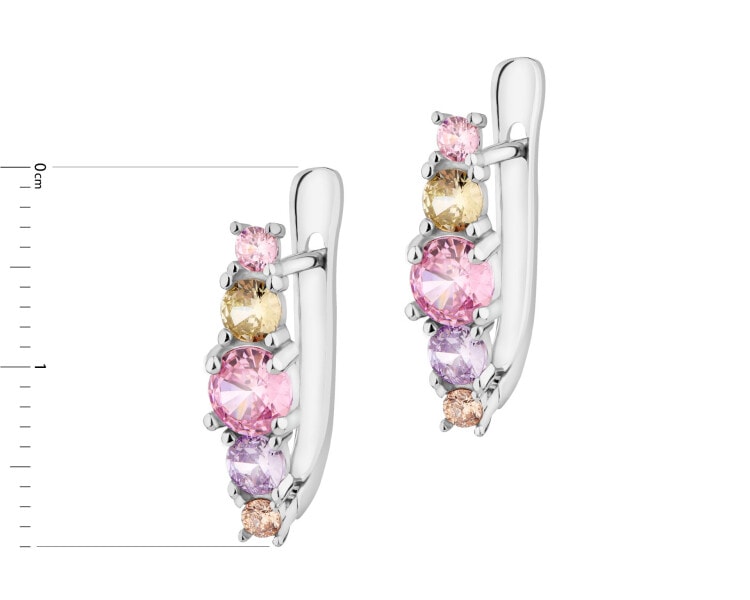 Rhodium Plated Silver Earrings with Cubic Zirconia