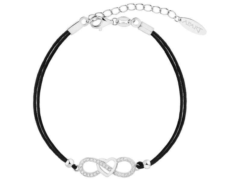 Rhodium Plated Silver Bracelet with Cubic Zirconia