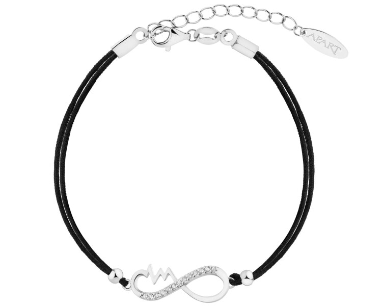 Rhodium Plated Silver Bracelet with Cubic Zirconia